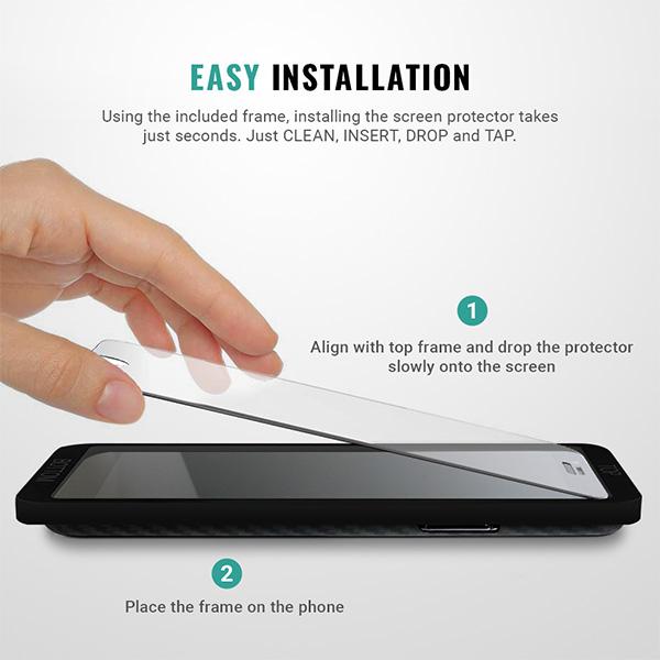 Easy installation iphone SE screen protector tool frame bracket Pur Carbon