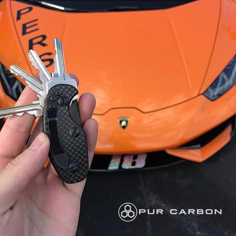 Real Carbon Fiber Key Holder Minimalist Pur Carbon