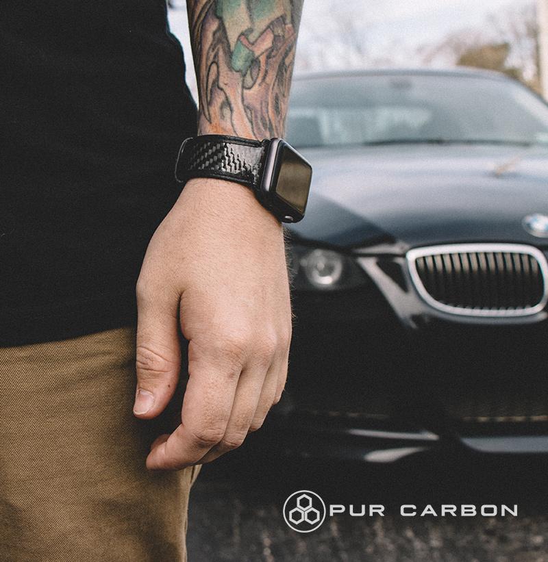 Real Carbon Fiber Apple Watch Band Series 1 2 3 4 5 Pur Carbon