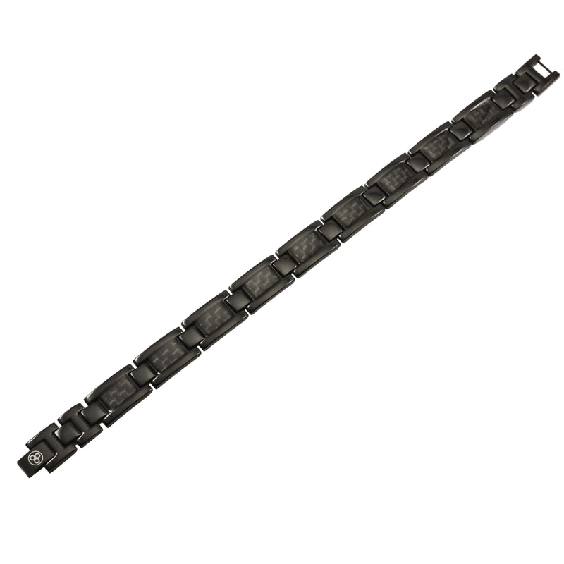 Real Carbon Fiber Bracelet Stainless Link Pur Carbon