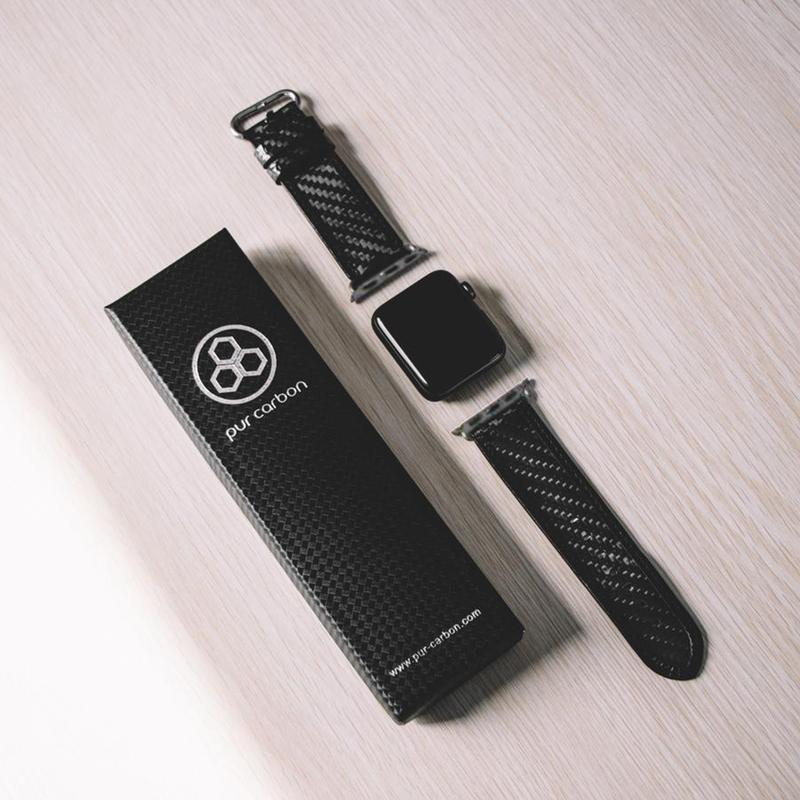 Black Carbon Fiber Apple Watch Band Pur Carbon