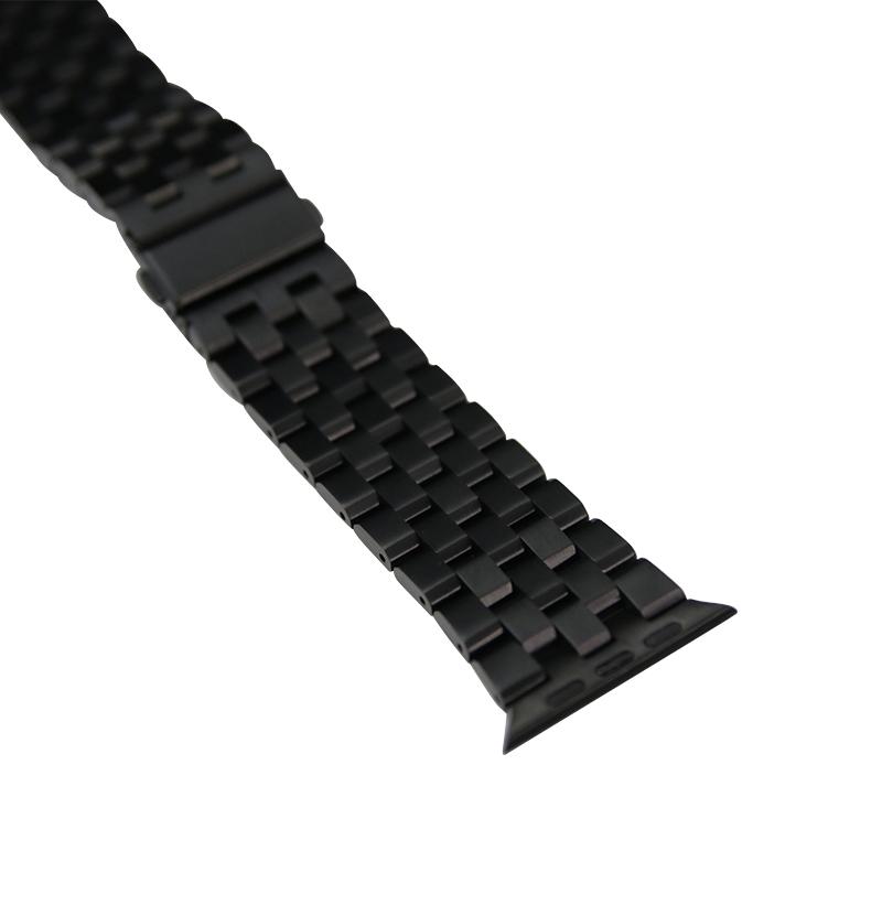 Black Stainless Steel Apple Watch Strap Pur Carbon Fiber
