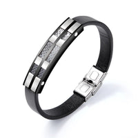 Real Carbon Fiber Leather Bracelet | Pur Carbon