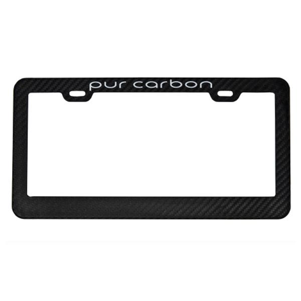 Matte Carbon Fiber License Plate Frame |Purcarbon Logo Frames pur carbon | Premium Carbon Fiber Product Retailer